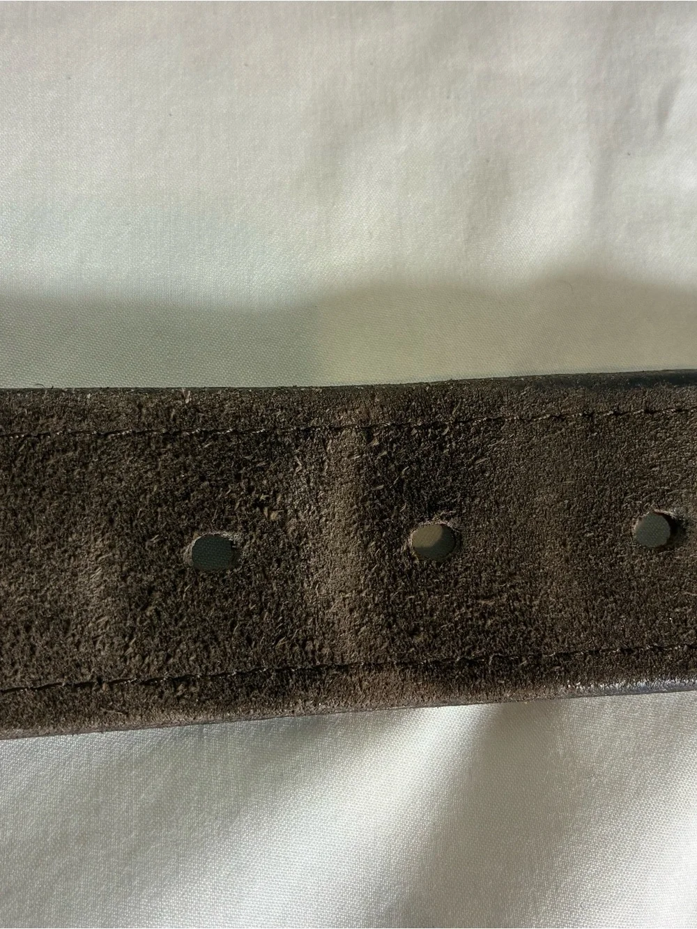 Womens belt J Crew Sz S genuine Italian leather chocolate brown suede